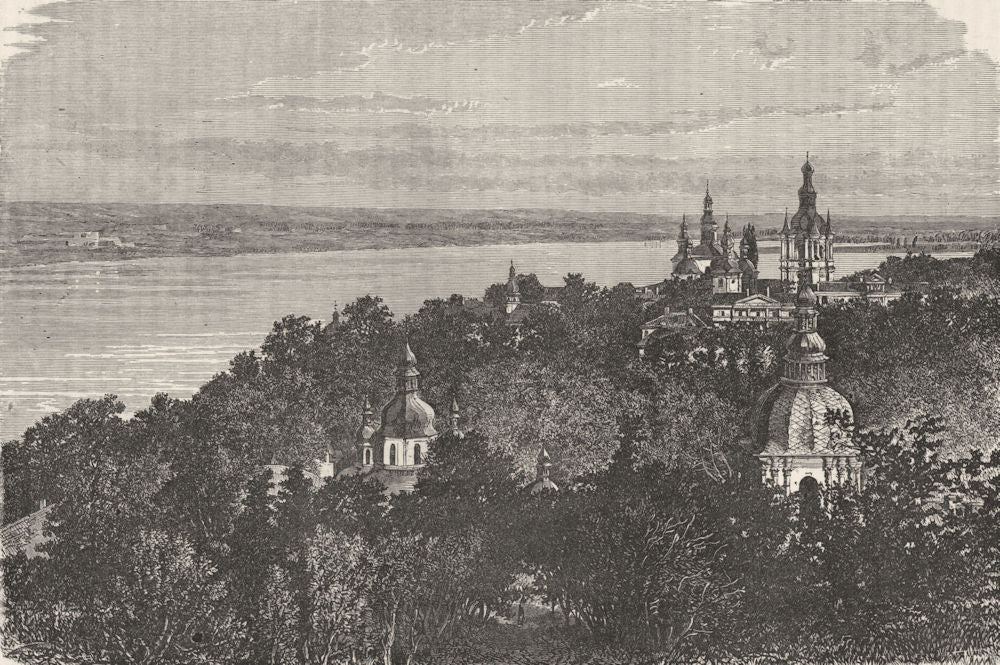 UKRAINE. Kiev 1880 old antique vintage print picture